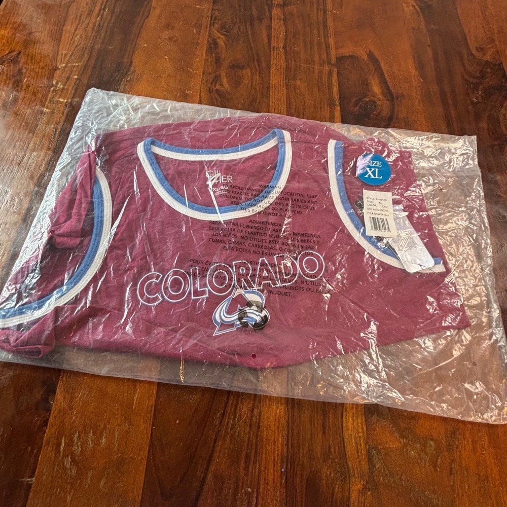 G-III 4Her Colorado Avalanche‎ NHL Ringer Tank Top Burgundy XL 6J410119